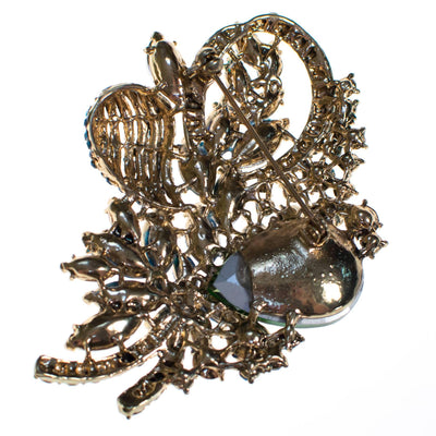 Vintage Emerald Green and Sapphire Blue Crystal Rhinestone Statement Brooch by Unsigned Beauty - Vintage Meet Modern Vintage Jewelry - Chicago, Illinois - #oldhollywoodglamour #vintagemeetmodern #designervintage #jewelrybox #antiquejewelry #vintagejewelry