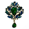 Vintage Emerald Green and Sapphire Blue Brooch with Dangling Pear Shape Crystal by Unsigned Beauty - Vintage Meet Modern Vintage Jewelry - Chicago, Illinois - #oldhollywoodglamour #vintagemeetmodern #designervintage #jewelrybox #antiquejewelry #vintagejewelry