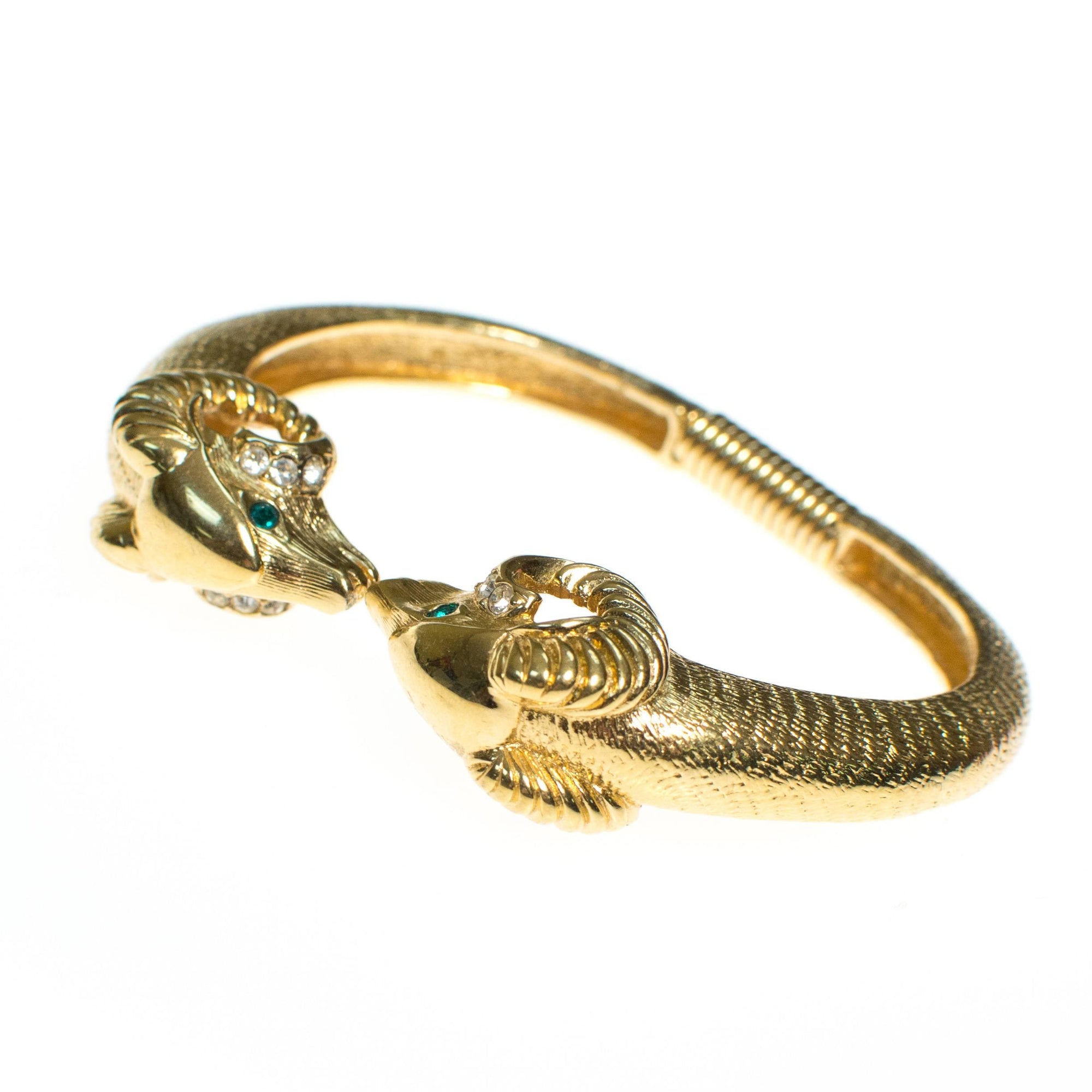 KJL Rams Head Bracelet, KJL for Avon, Kenneth Jay Lane by Kenneth Jay Lane - Vintage Meet Modern Vintage Jewelry - Chicago, Illinois - #oldhollywoodglamour #vintagemeetmodern #designervintage #jewelrybox #antiquejewelry #vintagejewelry