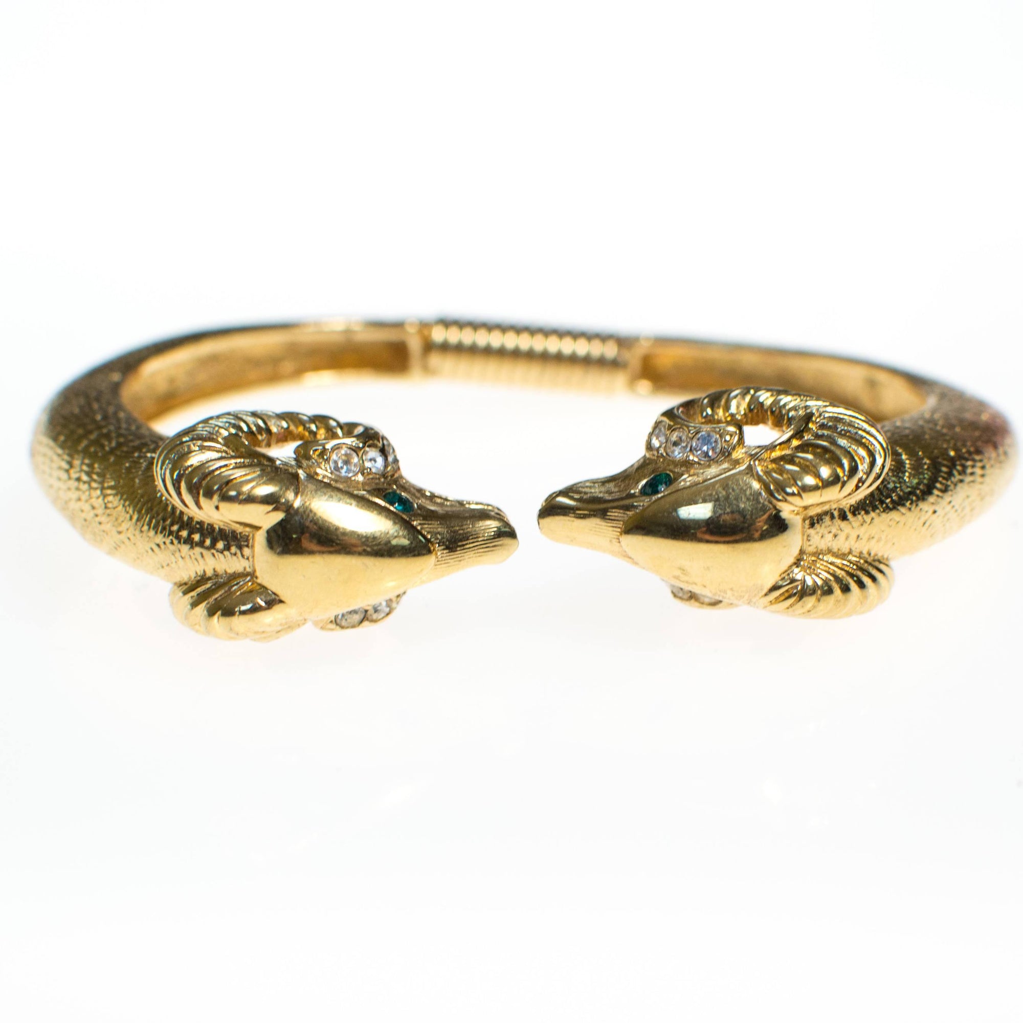 KJL Rams Head Bracelet, KJL for Avon, Kenneth Jay Lane by Kenneth Jay Lane - Vintage Meet Modern Vintage Jewelry - Chicago, Illinois - #oldhollywoodglamour #vintagemeetmodern #designervintage #jewelrybox #antiquejewelry #vintagejewelry