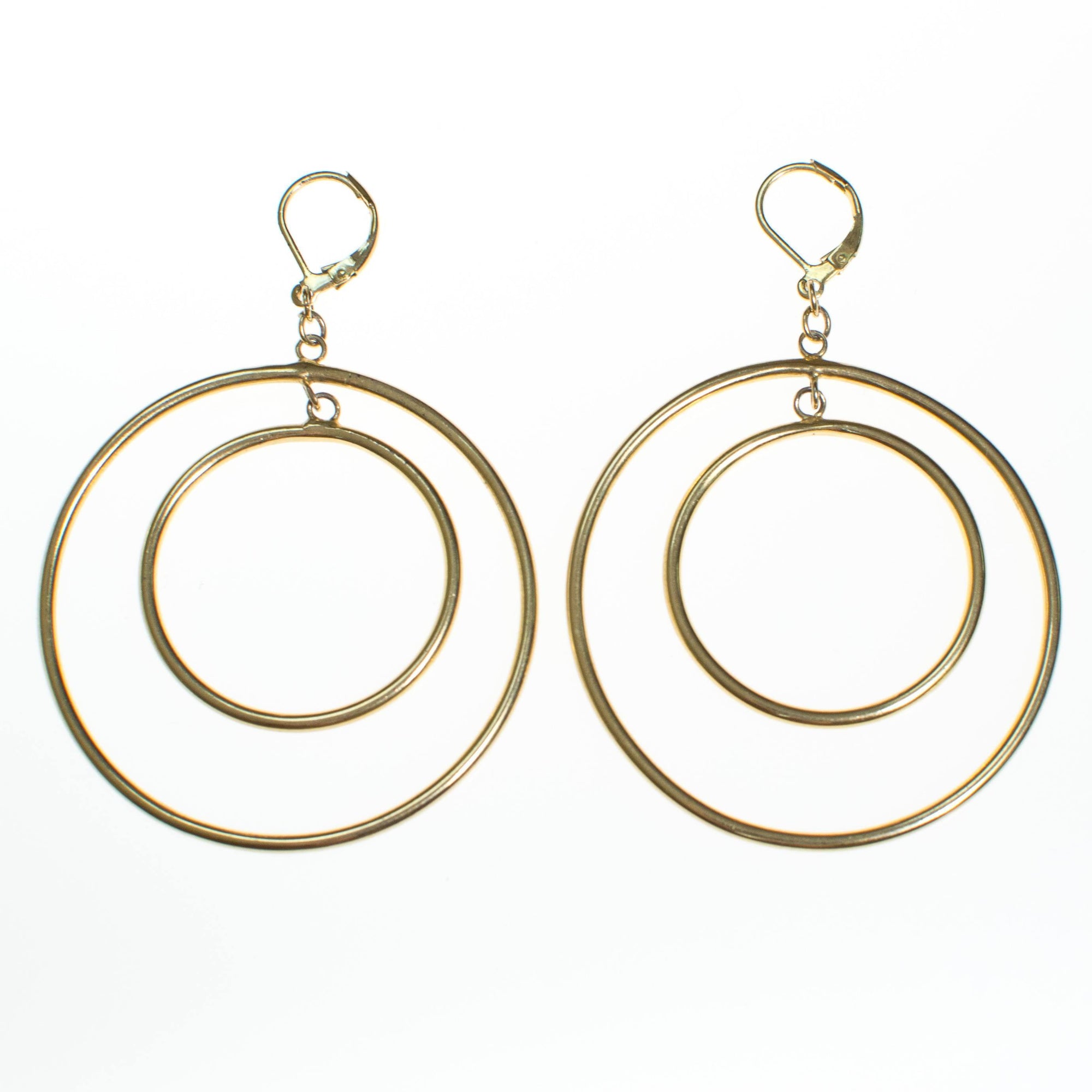 Vintage Kenneth Jay Lane Double Hoop Earrings by Kenneth Jay Lane - Vintage Meet Modern Vintage Jewelry - Chicago, Illinois - #oldhollywoodglamour #vintagemeetmodern #designervintage #jewelrybox #antiquejewelry #vintagejewelry