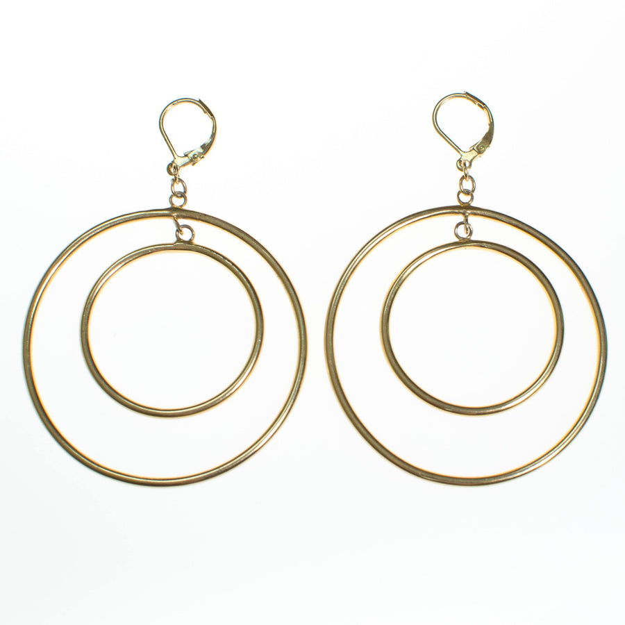 Vintage Kenneth Jay Lane Double Hoop Earrings by Kenneth Jay Lane - Vintage Meet Modern Vintage Jewelry - Chicago, Illinois - #oldhollywoodglamour #vintagemeetmodern #designervintage #jewelrybox #antiquejewelry #vintagejewelry