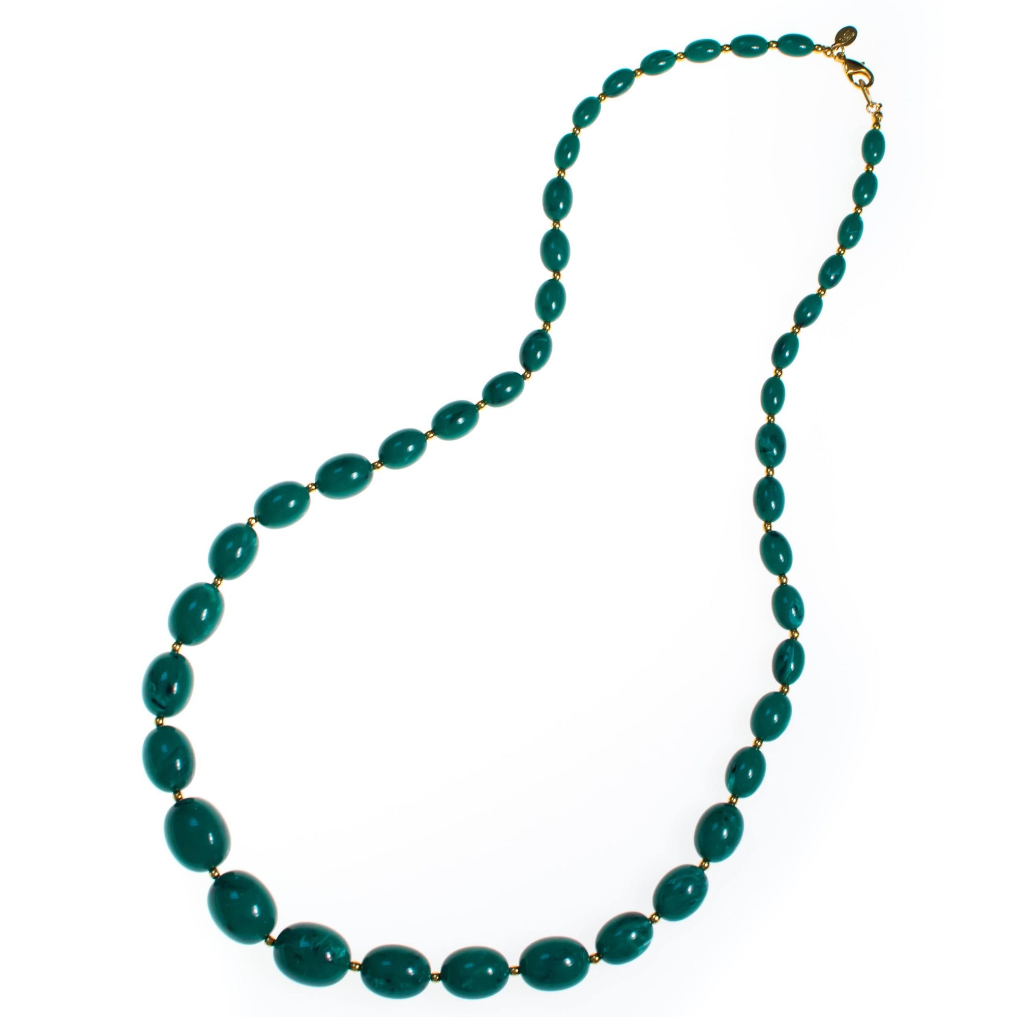 Vintage Joan Rivers Green Lucite Beaded Necklace by Joan Rivers - Vintage Meet Modern Vintage Jewelry - Chicago, Illinois - #oldhollywoodglamour #vintagemeetmodern #designervintage #jewelrybox #antiquejewelry #vintagejewelry