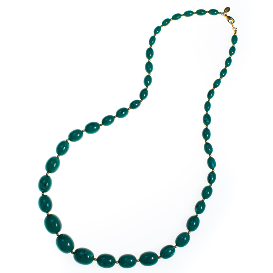 Vintage Joan Rivers Green Lucite Beaded Necklace by Joan Rivers - Vintage Meet Modern Vintage Jewelry - Chicago, Illinois - #oldhollywoodglamour #vintagemeetmodern #designervintage #jewelrybox #antiquejewelry #vintagejewelry