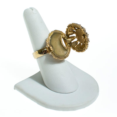 Vintage Vanda Tigers Eye Perfume Locket Ring by Vanda - Vintage Meet Modern Vintage Jewelry - Chicago, Illinois - #oldhollywoodglamour #vintagemeetmodern #designervintage #jewelrybox #antiquejewelry #vintagejewelry