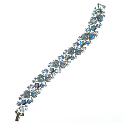 Vintage Lisner Blue Rhinestone Bracelet, Silver Tone by 1950s - Vintage Meet Modern Vintage Jewelry - Chicago, Illinois - #oldhollywoodglamour #vintagemeetmodern #designervintage #jewelrybox #antiquejewelry #vintagejewelry
