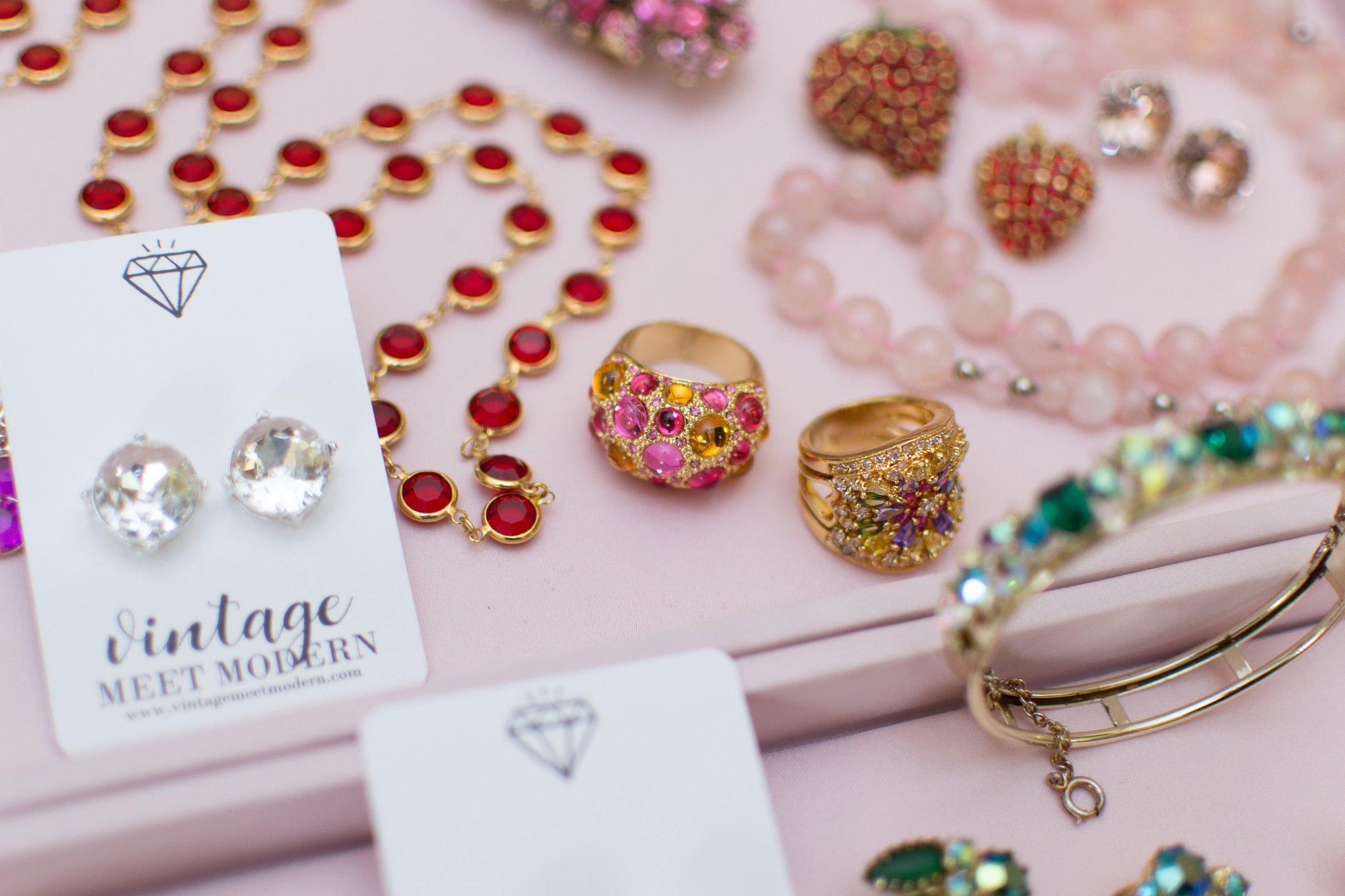 Vintage Rainbow CZ Flower Statement Ring, 18kt Gold Plated over Sterling Silver by 1980s - Vintage Meet Modern Vintage Jewelry - Chicago, Illinois - #oldhollywoodglamour #vintagemeetmodern #designervintage #jewelrybox #antiquejewelry #vintagejewelry