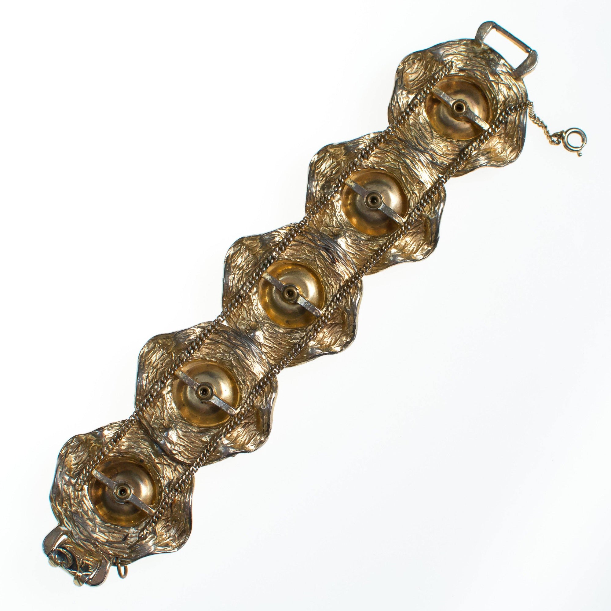 Judy Lee Heliotrope Rainbow Rhinestone Bracelet set in Gold Tone by Judy Lee - Vintage Meet Modern Vintage Jewelry - Chicago, Illinois - #oldhollywoodglamour #vintagemeetmodern #designervintage #jewelrybox #antiquejewelry #vintagejewelry