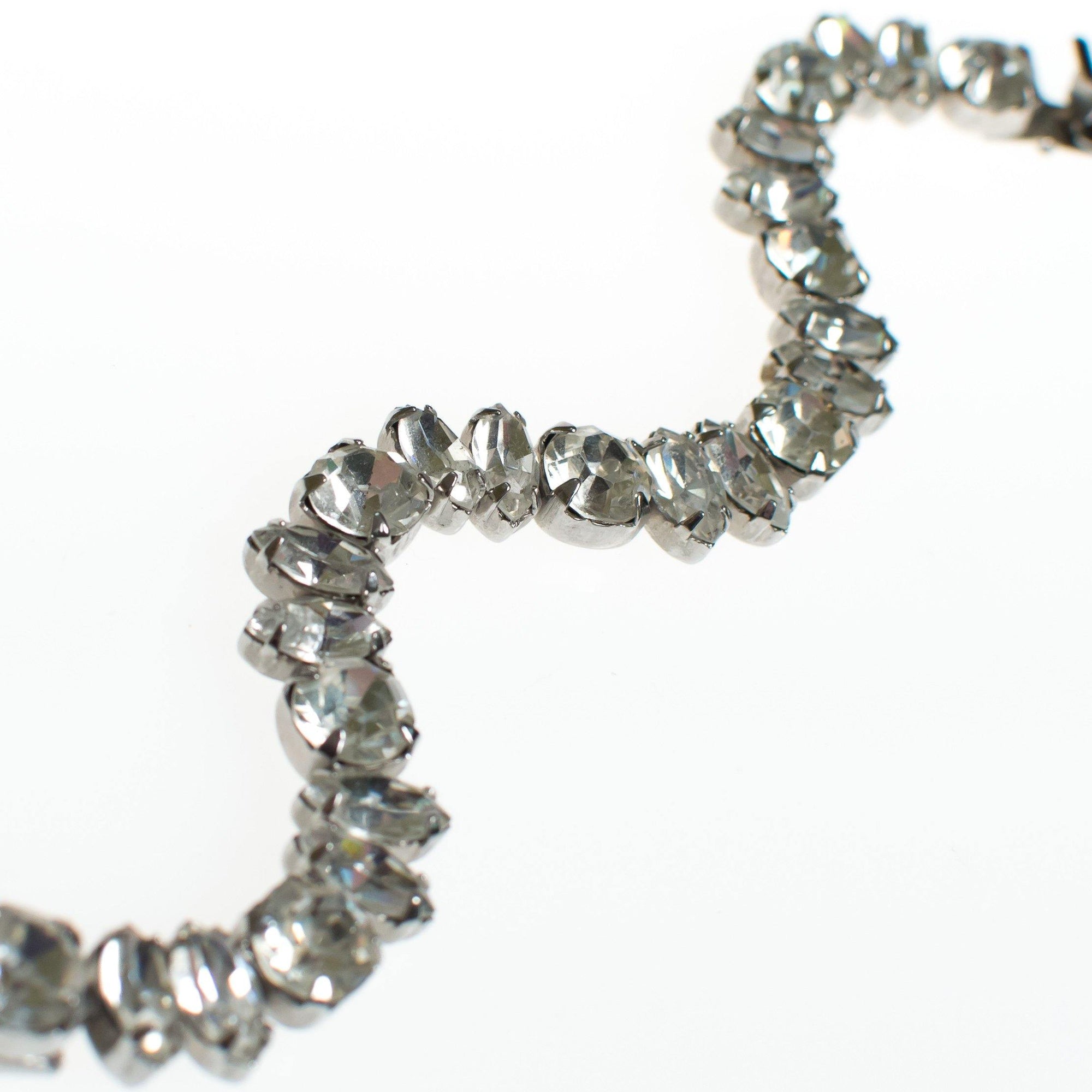 Vintage Art Deco Clear Diamond Look Rhinestone Line Style Bracelet Set In Silver Tone by Art Deco - Vintage Meet Modern Vintage Jewelry - Chicago, Illinois - #oldhollywoodglamour #vintagemeetmodern #designervintage #jewelrybox #antiquejewelry #vintagejewelry