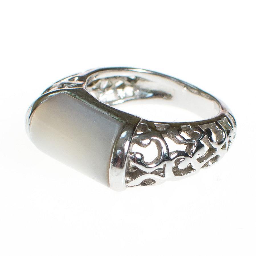 Vintage Lia Sophie Mother of Pearl Silver Filigree Band Ring by Lia Sophia - Vintage Meet Modern Vintage Jewelry - Chicago, Illinois - #oldhollywoodglamour #vintagemeetmodern #designervintage #jewelrybox #antiquejewelry #vintagejewelry