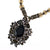 Vintage Heidi Daus Jet, Hematite, and Smokey Topaz Pendant Brooch and Faceted Crystal Beaded Necklace
