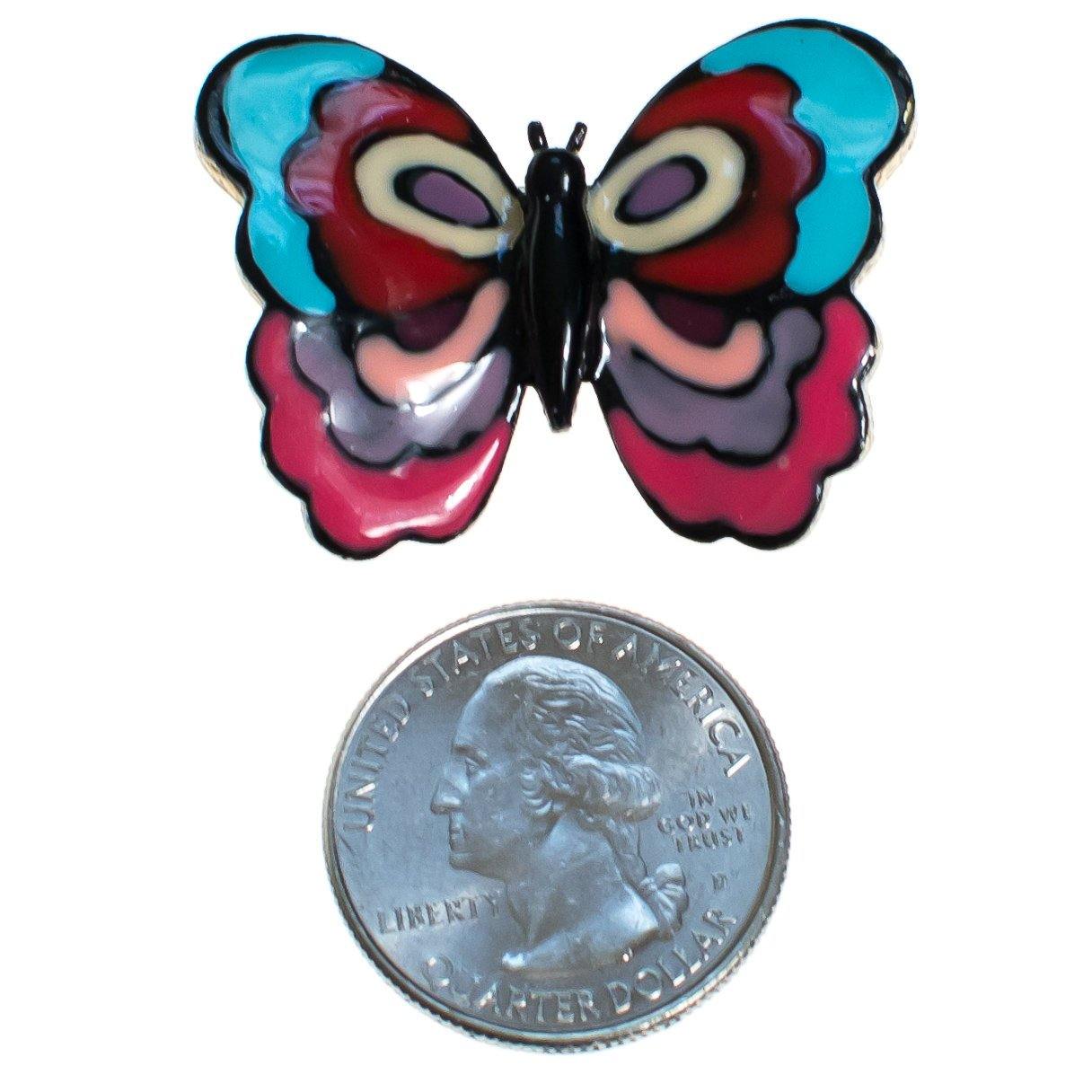 Vintage Eisenberg Enamel Butterfly Brooch Pink Purple Turquoise Blue by Eisenberg - Vintage Meet Modern Vintage Jewelry - Chicago, Illinois - #oldhollywoodglamour #vintagemeetmodern #designervintage #jewelrybox #antiquejewelry #vintagejewelry