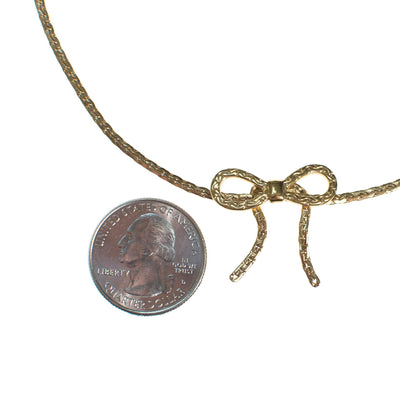 Vintage Avon Gold Bow Necklace Petite Dainty Minimalist by Avon - Vintage Meet Modern Vintage Jewelry - Chicago, Illinois - #oldhollywoodglamour #vintagemeetmodern #designervintage #jewelrybox #antiquejewelry #vintagejewelry