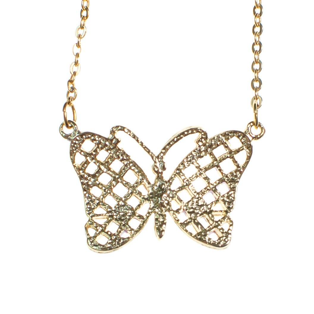 Vintage Dainty Pink Butterfly Necklace by 1980s - Vintage Meet Modern Vintage Jewelry - Chicago, Illinois - #oldhollywoodglamour #vintagemeetmodern #designervintage #jewelrybox #antiquejewelry #vintagejewelry