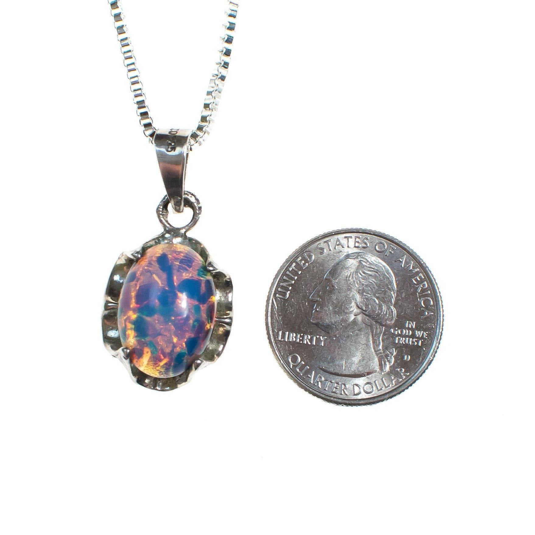 Vintage Opaline Pendant Necklace Set In Sterling Silver by Sterling Silver - Vintage Meet Modern Vintage Jewelry - Chicago, Illinois - #oldhollywoodglamour #vintagemeetmodern #designervintage #jewelrybox #antiquejewelry #vintagejewelry