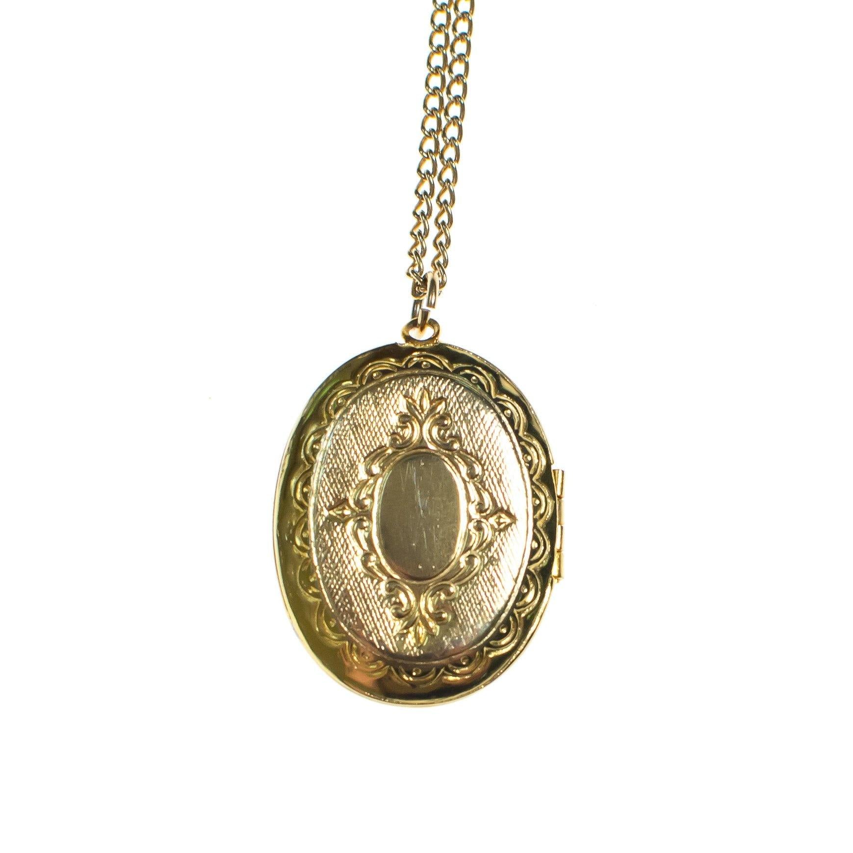 Vintage Gold Cameo Locket by 1980s - Vintage Meet Modern Vintage Jewelry - Chicago, Illinois - #oldhollywoodglamour #vintagemeetmodern #designervintage #jewelrybox #antiquejewelry #vintagejewelry