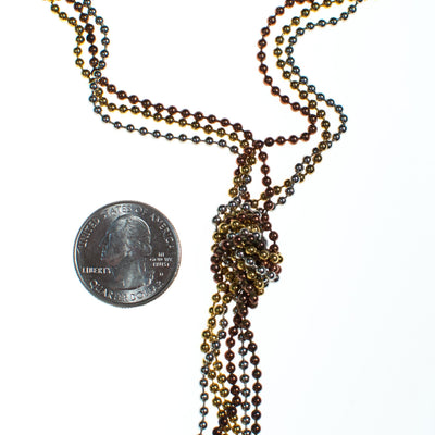Vintage Diane Von Furstenberg Bronze, Brass, Gold and Silver Beaded Chain Necklace, 1970s by Diane Von Furstenberg - Vintage Meet Modern Vintage Jewelry - Chicago, Illinois - #oldhollywoodglamour #vintagemeetmodern #designervintage #jewelrybox #antiquejewelry #vintagejewelry