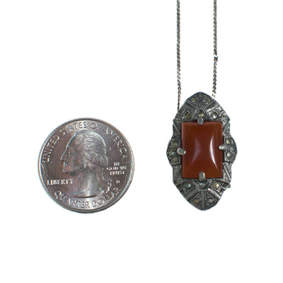 Vintage Marcasite and Carnelian Sterling Silver Dress Clip Art Deco Era by Art Deco - Vintage Meet Modern Vintage Jewelry - Chicago, Illinois - #oldhollywoodglamour #vintagemeetmodern #designervintage #jewelrybox #antiquejewelry #vintagejewelry