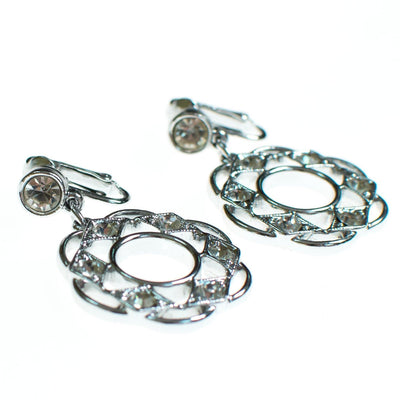 Vintage Sarah Coventry Silver Doorknocker Earrings with Rhinestones, Clip On by Sarah Coventry - Vintage Meet Modern Vintage Jewelry - Chicago, Illinois - #oldhollywoodglamour #vintagemeetmodern #designervintage #jewelrybox #antiquejewelry #vintagejewelry
