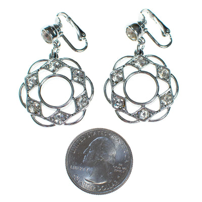 Vintage Sarah Coventry Silver Doorknocker Earrings with Rhinestones, Clip On by Sarah Coventry - Vintage Meet Modern Vintage Jewelry - Chicago, Illinois - #oldhollywoodglamour #vintagemeetmodern #designervintage #jewelrybox #antiquejewelry #vintagejewelry