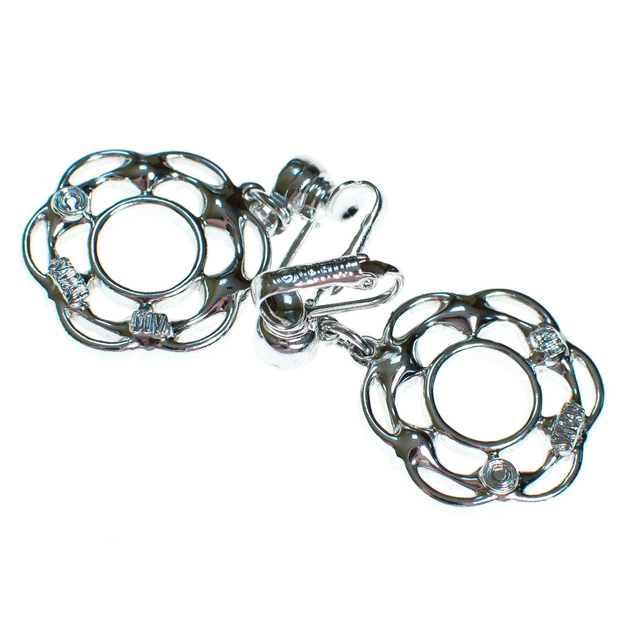 Vintage Sarah Coventry Silver Doorknocker Earrings with Rhinestones, Clip On by Sarah Coventry - Vintage Meet Modern Vintage Jewelry - Chicago, Illinois - #oldhollywoodglamour #vintagemeetmodern #designervintage #jewelrybox #antiquejewelry #vintagejewelry