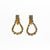 Vintage Hobe Earrings, Clear Crystal Rhinestones, Gold Tone Earrings, Dangle Loops, Clip with Screw Back