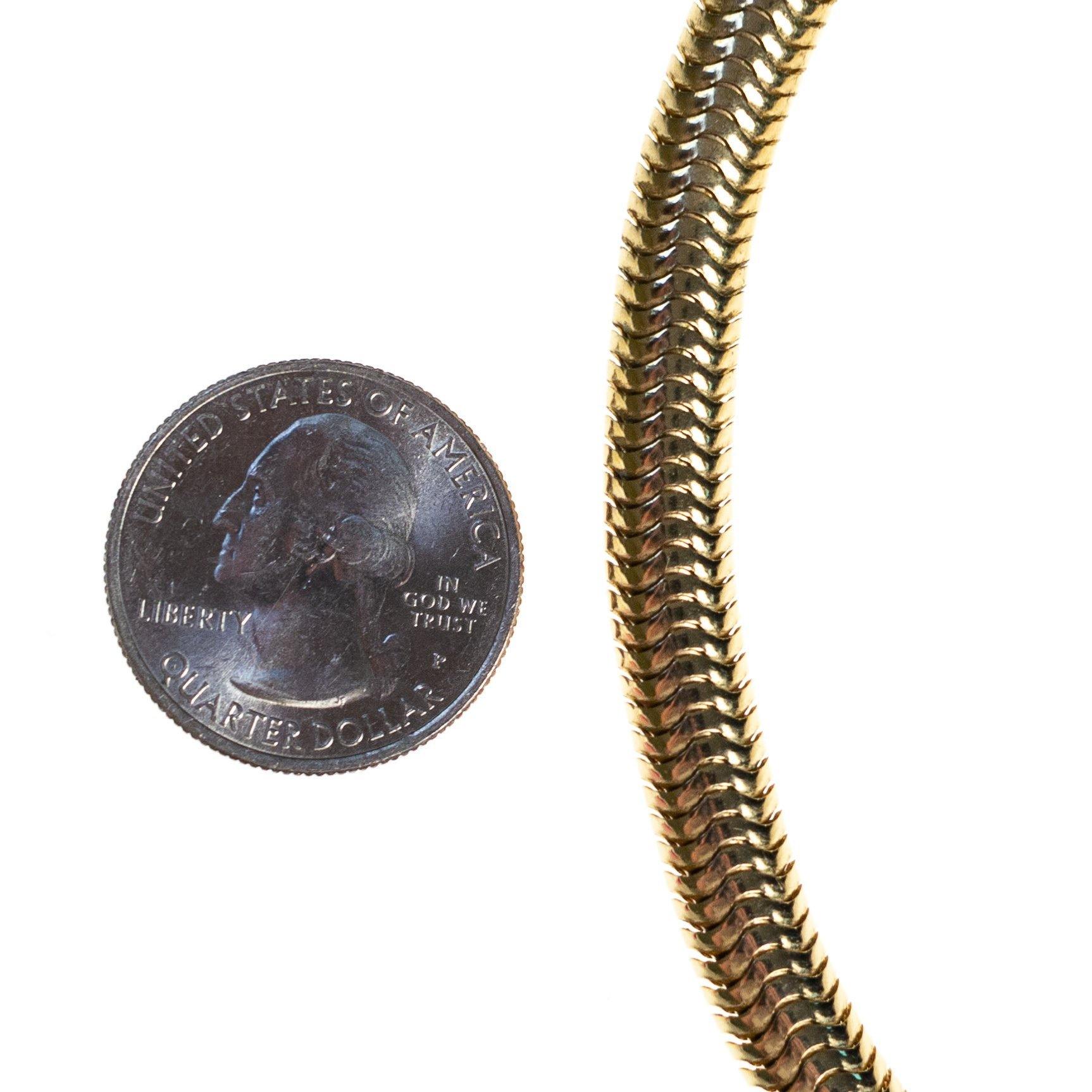 Vintage Gold Snake Chain Necklace by 1970s - Vintage Meet Modern Vintage Jewelry - Chicago, Illinois - #oldhollywoodglamour #vintagemeetmodern #designervintage #jewelrybox #antiquejewelry #vintagejewelry