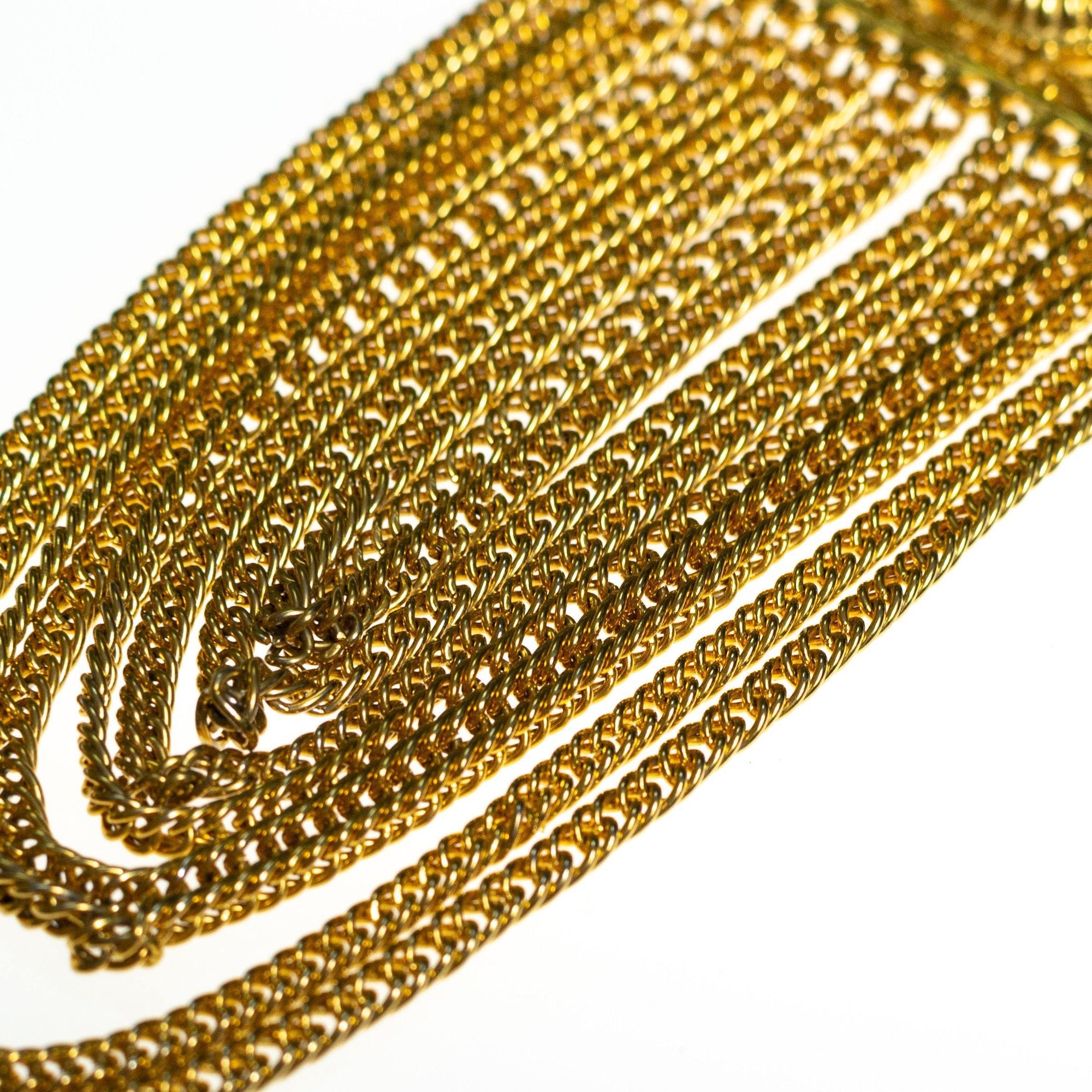 Vintage Etruscan Statement Necklace with Waterfall Chain by 1960s - Vintage Meet Modern Vintage Jewelry - Chicago, Illinois - #oldhollywoodglamour #vintagemeetmodern #designervintage #jewelrybox #antiquejewelry #vintagejewelry