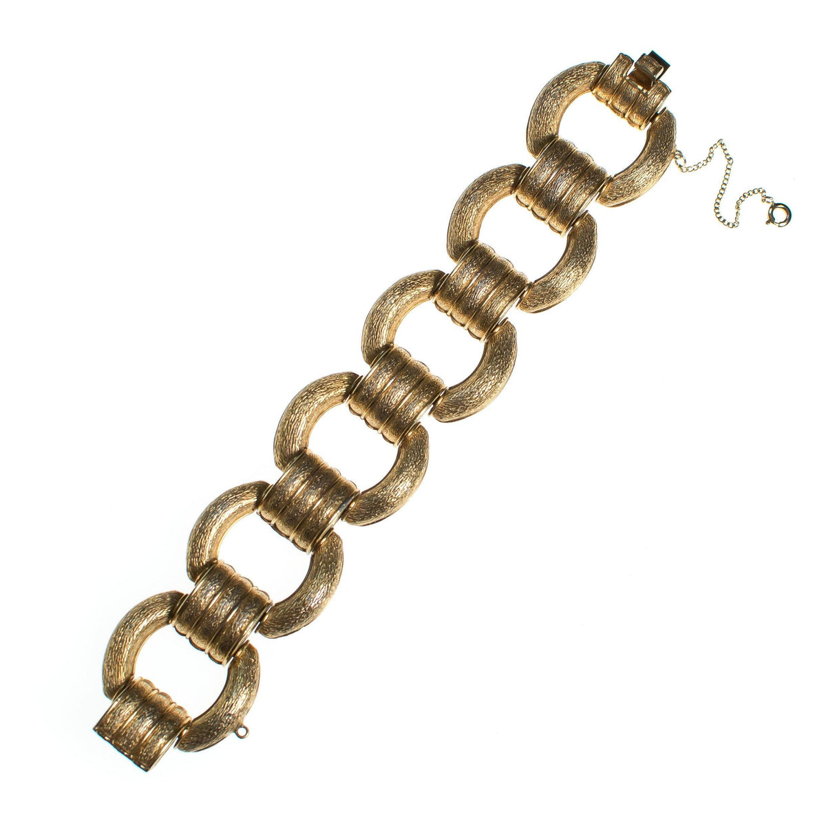 Vintage Ciner Brushed Gold Tone, Chuncky Link Bracelet