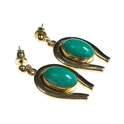 Vintage Jade Green Peking Glass Style Dangling Drop Earrings by 1970s - Vintage Meet Modern Vintage Jewelry - Chicago, Illinois - #oldhollywoodglamour #vintagemeetmodern #designervintage #jewelrybox #antiquejewelry #vintagejewelry