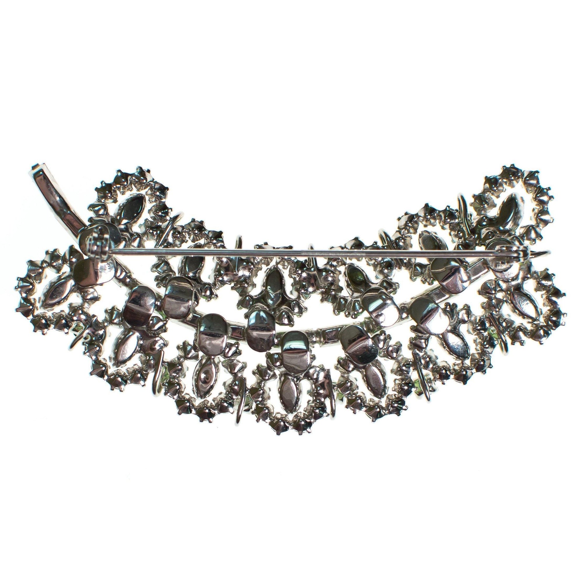 Vintage Rhinestone Brooch, Pastel Blue and Green Rhinestones, Pin by 1960s - Vintage Meet Modern Vintage Jewelry - Chicago, Illinois - #oldhollywoodglamour #vintagemeetmodern #designervintage #jewelrybox #antiquejewelry #vintagejewelry