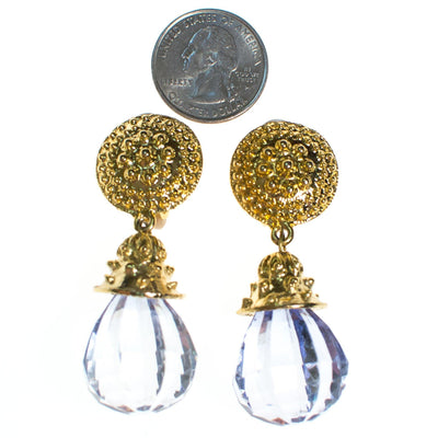 Vintage 1980s Crystal Lucite Chandelier Drop Statement Earrings by 1980s - Vintage Meet Modern Vintage Jewelry - Chicago, Illinois - #oldhollywoodglamour #vintagemeetmodern #designervintage #jewelrybox #antiquejewelry #vintagejewelry