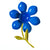 Vintage 1960s Mod Flower Power Retro Blue Enamel Flower Brooch