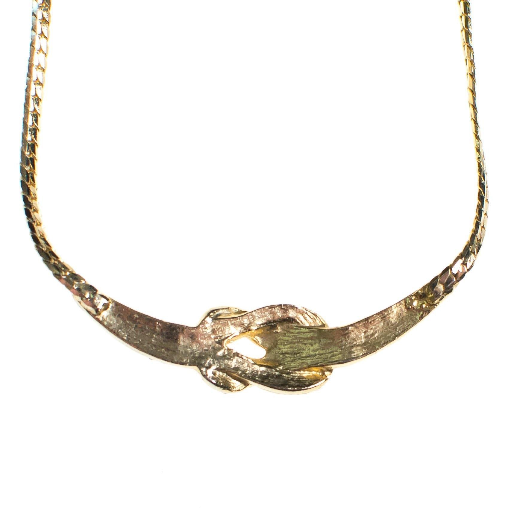 Vintage 1980s Rhinestone Knot Necklace by 1980s - Vintage Meet Modern Vintage Jewelry - Chicago, Illinois - #oldhollywoodglamour #vintagemeetmodern #designervintage #jewelrybox #antiquejewelry #vintagejewelry