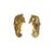 Vintage Gold Seahorse Earrings, Clip On