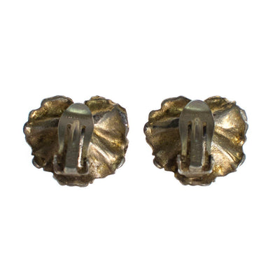 Vintage Napier Ginkgo Sterling Silver Earrings, Clip On by Napier - Vintage Meet Modern Vintage Jewelry - Chicago, Illinois - #oldhollywoodglamour #vintagemeetmodern #designervintage #jewelrybox #antiquejewelry #vintagejewelry