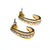 Vintage Pave Diamond and 18kt Gold over Sterling Silver Small Half Hoop Pierced Earrings Earrings
