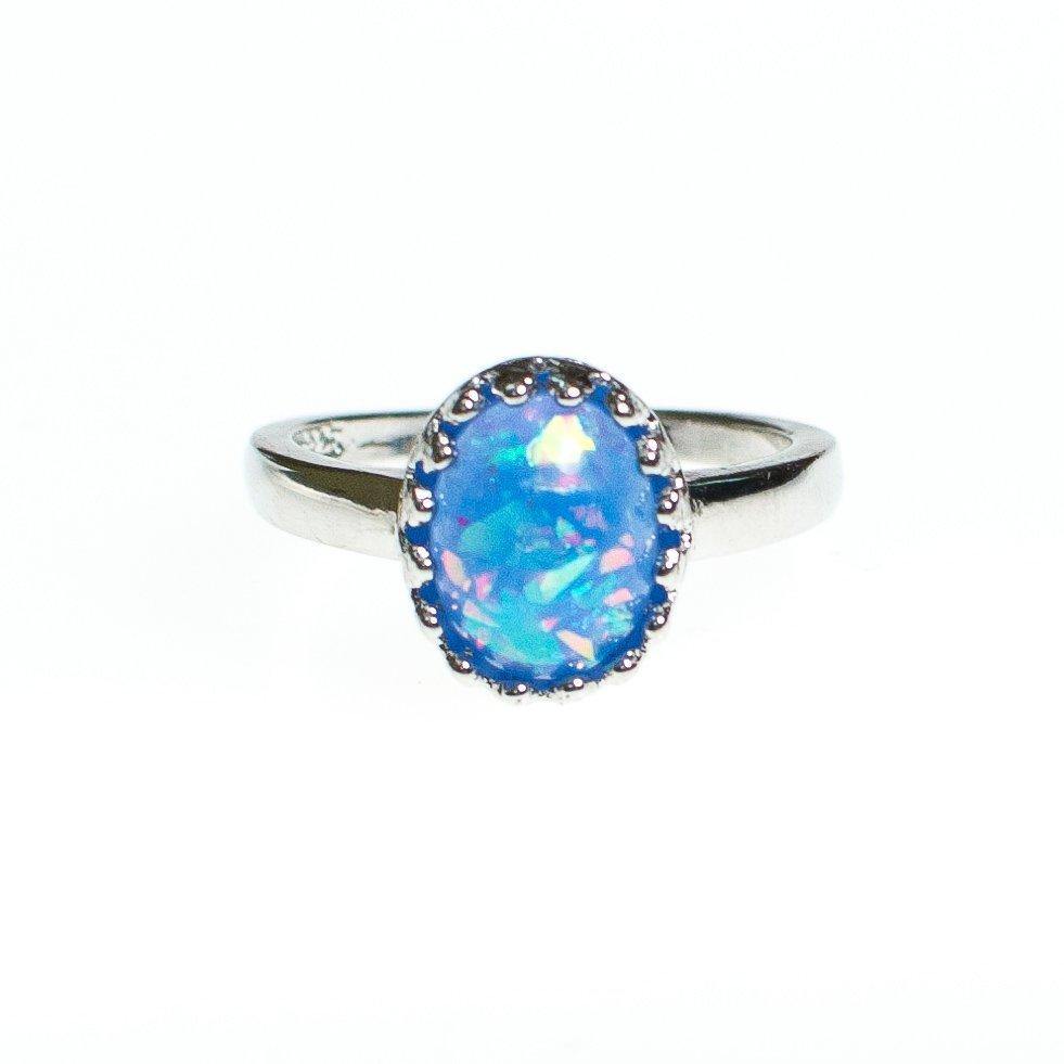 Vintage Blue Glitter Lucite Statement Ring