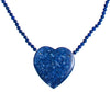 Vintage Karla Jordan Blue Speckled Sodalite Heart Pendant Beaded Necklace by Karla Jordan - Vintage Meet Modern Vintage Jewelry - Chicago, Illinois - #oldhollywoodglamour #vintagemeetmodern #designervintage #jewelrybox #antiquejewelry #vintagejewelry