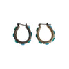 Vintage Turquoise Lucite Flower and Rhinestone Hoop Earrings by LE - Vintage Meet Modern Vintage Jewelry - Chicago, Illinois - #oldhollywoodglamour #vintagemeetmodern #designervintage #jewelrybox #antiquejewelry #vintagejewelry