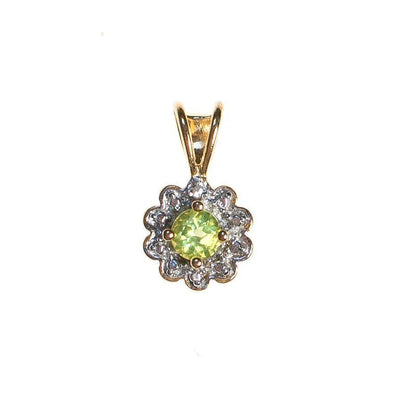 Vintage Lemon Citrine and White Topaz Petite Pendant 18kt Gold Over Sterling Silver Necklace by 1990s - Vintage Meet Modern Vintage Jewelry - Chicago, Illinois - #oldhollywoodglamour #vintagemeetmodern #designervintage #jewelrybox #antiquejewelry #vintagejewelry