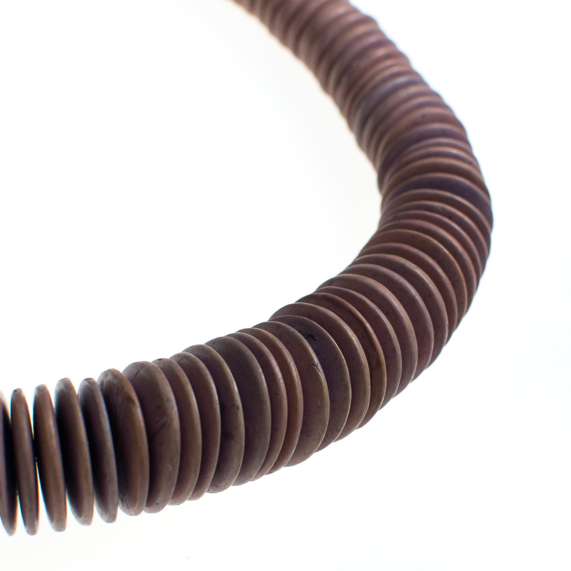 Vintage Chunky Lavender Dyed Wood Disc Beads Graduated Necklace by Artisan - Vintage Meet Modern Vintage Jewelry - Chicago, Illinois - #oldhollywoodglamour #vintagemeetmodern #designervintage #jewelrybox #antiquejewelry #vintagejewelry