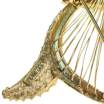 Vintage Monet Mid Century Modern Gold Wired Fish Brooch by Monet - Vintage Meet Modern Vintage Jewelry - Chicago, Illinois - #oldhollywoodglamour #vintagemeetmodern #designervintage #jewelrybox #antiquejewelry #vintagejewelry