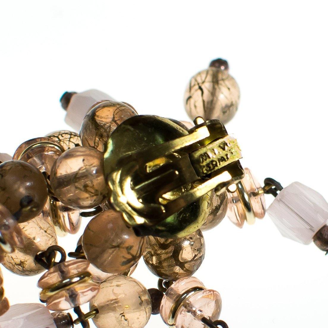 Vintage Blush Pink and Smoke Crystal Cha Cha Beaded Earrings, Clip On by 1950s - Vintage Meet Modern Vintage Jewelry - Chicago, Illinois - #oldhollywoodglamour #vintagemeetmodern #designervintage #jewelrybox #antiquejewelry #vintagejewelry