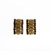 Vintage Champagne and Amber Rhinestones Earrings, Clip On by 1950s - Vintage Meet Modern Vintage Jewelry - Chicago, Illinois - #oldhollywoodglamour #vintagemeetmodern #designervintage #jewelrybox #antiquejewelry #vintagejewelry