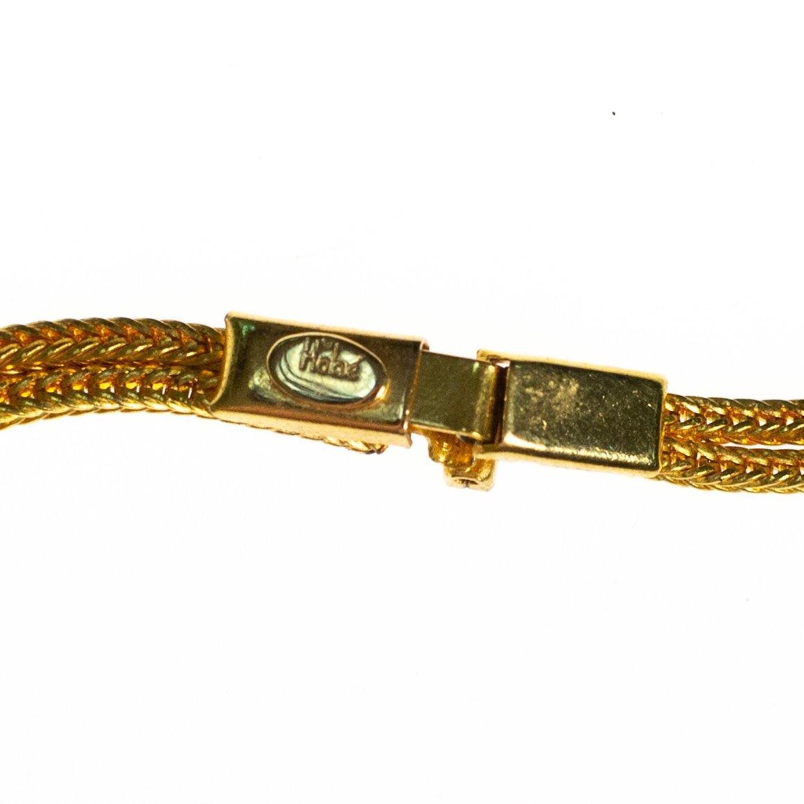 Hobe Vintage Gold Tone Necklace, Diamante Rhinestones, Slide Clasp by 1960s - Vintage Meet Modern Vintage Jewelry - Chicago, Illinois - #oldhollywoodglamour #vintagemeetmodern #designervintage #jewelrybox #antiquejewelry #vintagejewelry