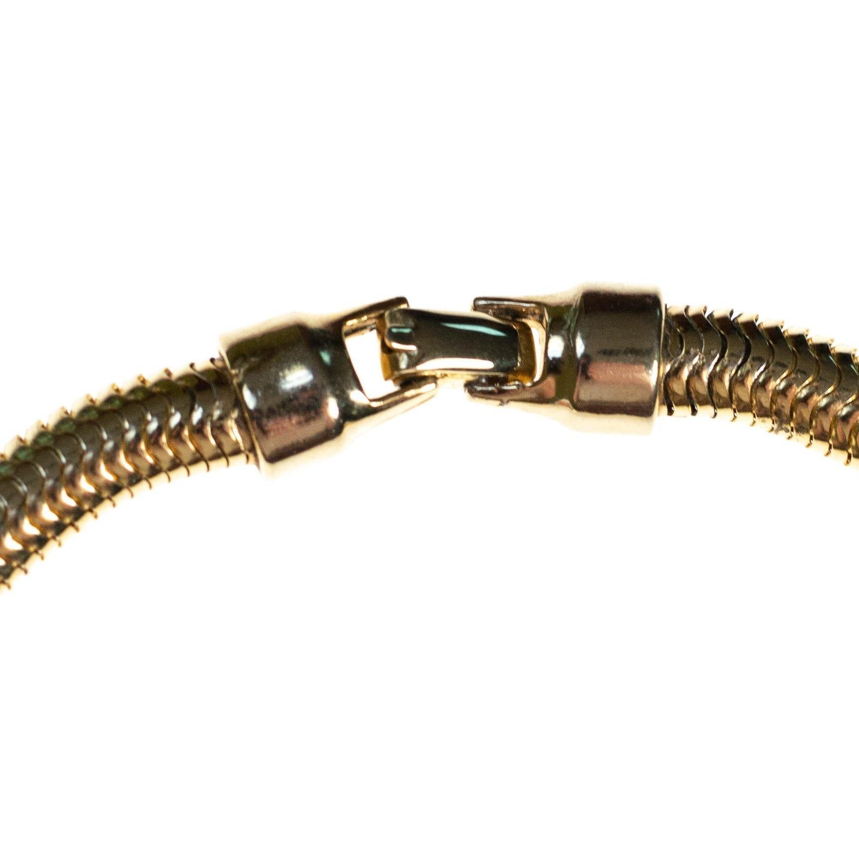 Vintage Gold Snake Chain Necklace by 1970s - Vintage Meet Modern Vintage Jewelry - Chicago, Illinois - #oldhollywoodglamour #vintagemeetmodern #designervintage #jewelrybox #antiquejewelry #vintagejewelry