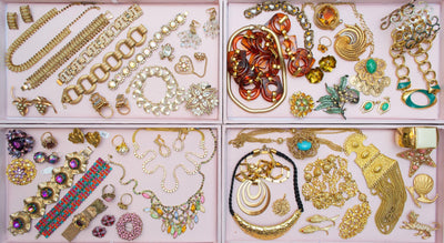Hobe Vintage Gold Tone Necklace, Diamante Rhinestones, Slide Clasp by 1960s - Vintage Meet Modern Vintage Jewelry - Chicago, Illinois - #oldhollywoodglamour #vintagemeetmodern #designervintage #jewelrybox #antiquejewelry #vintagejewelry