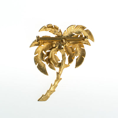 Vintage 1960s Brushed Gold Tone Palm Tree Brooch by 1960s - Vintage Meet Modern Vintage Jewelry - Chicago, Illinois - #oldhollywoodglamour #vintagemeetmodern #designervintage #jewelrybox #antiquejewelry #vintagejewelry