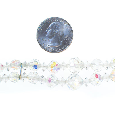 Vintage Double Strand Faceted Aurora Borealis Crystal Beaded Bracelet with Silver Filigree Clasp by Aurora Borealis - Vintage Meet Modern Vintage Jewelry - Chicago, Illinois - #oldhollywoodglamour #vintagemeetmodern #designervintage #jewelrybox #antiquejewelry #vintagejewelry